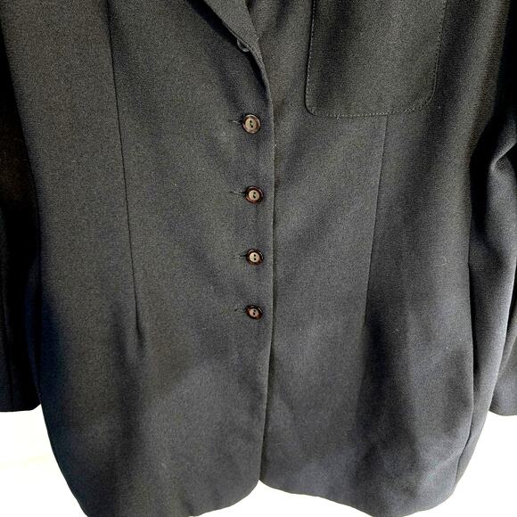 S. C. Basics Womens Blazer 14P 14 P Petite Size PL Black Button Down Coat Jacket - Picture 3 of 7